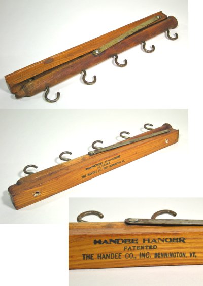 画像1: 1920's  "Wood＆Seel" Wall Mount Folding Hanger Rack