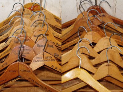 画像2: 12-sets Wood Hanger "Advertising"