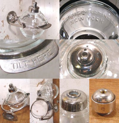 画像2: 1910-20's "N.Y." Glass Liquid Soap Dispenser