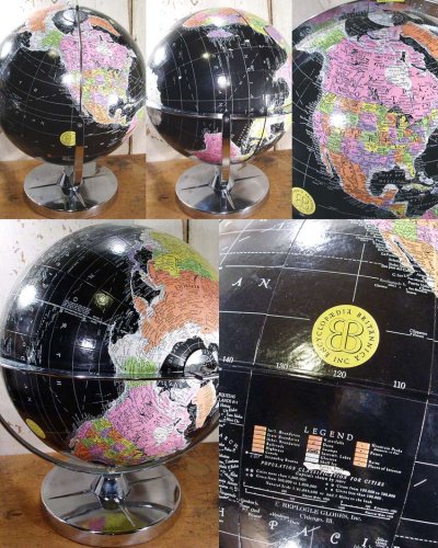画像3: 1950's "Black Ocean" World Globe