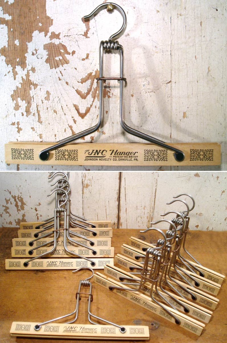 画像1: 12 "Advertising" Wood Trousers/Skirt Hanger 【Dead Stock】 (1)