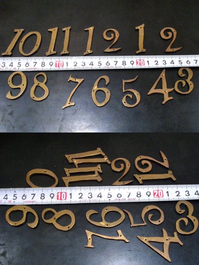 画像3: Handmade "CLOCK" 12-Brass NUMBERS