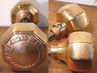 画像1: Art-Deco 1910-30's "Cast Brass" Door Knob