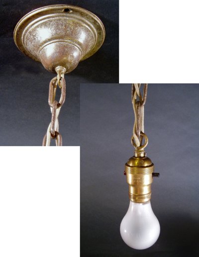 画像1: 1920-30's "Rusty" Pendant Lamp w/ Chain