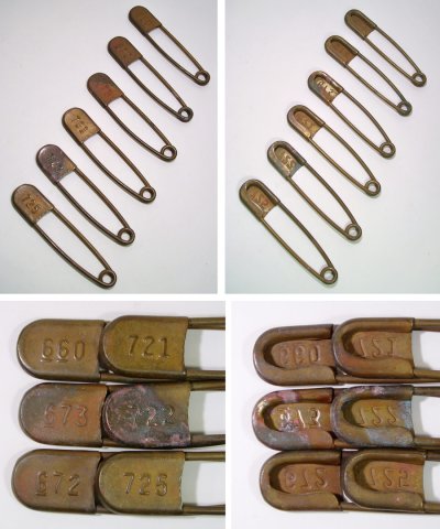 画像2: 【10-sets】1930-40's "KEY TAG" Big Laundry Pins