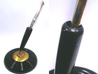 画像1: Art Deco "Black Glass" Pen Holder