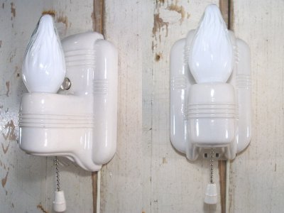 画像1: 1930-40's "Ceramic" Candle Lamp 【Art Deco】