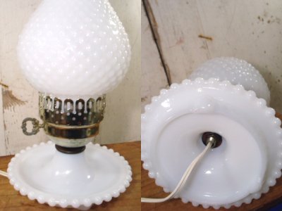 画像3: 50-60's "Hobnail" Milk Glass Shade Table Lamp