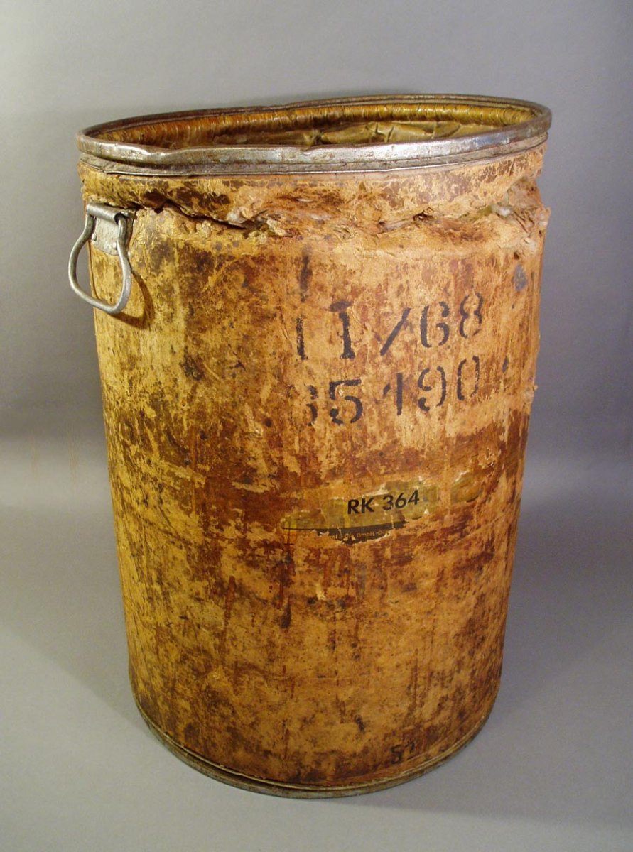 画像1: 1930's French Factory Waste Basket "Hard-Board × Steel" - 大 (1)