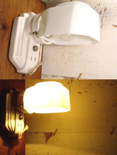 画像1: 50's "Ceramic＆Milk Glass" Bathroom Lamp 