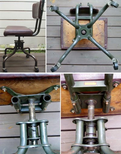 画像3: 1930-40's "Machine age" Swivel Desk Chair