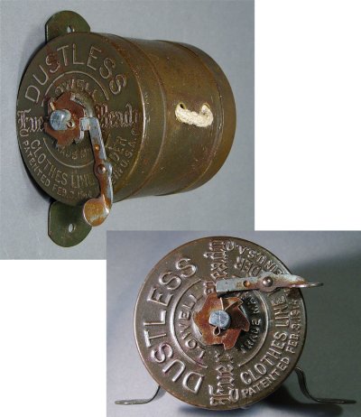 画像1: 1910-20's Wood Handle "Clothes-Line" Reel