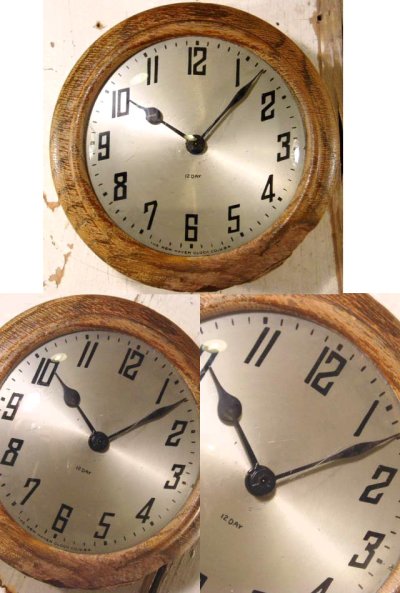 画像1: 1930-40's "Rustic" Natural Wood Clock