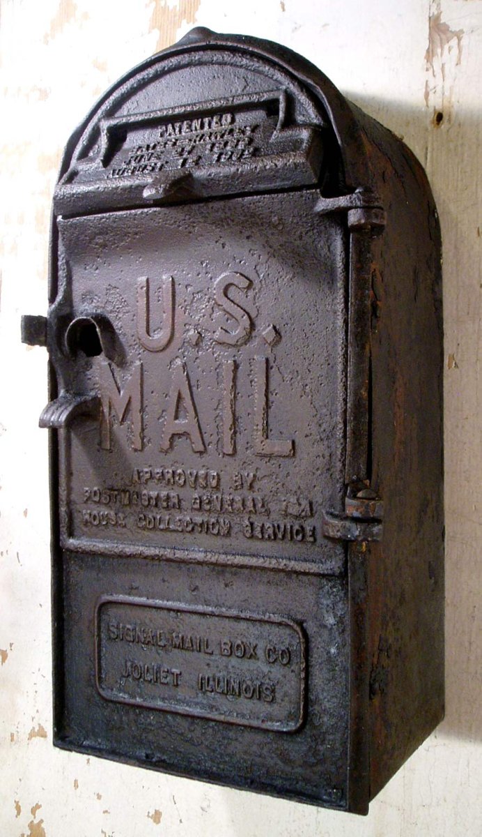 画像1: PAT.1899-1902 "Cast Iron" U.S.MAIL BOX (1)
