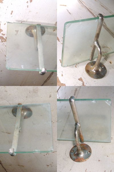 画像1: 1920's Bathroom Glass Shelf