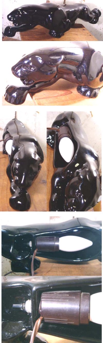 画像2: 50's Vintage "Black Panther" Ceramic Lamp