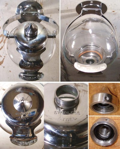 画像1: 1920-30's "Art-Deco" Glass Liquid Soap Dispenser