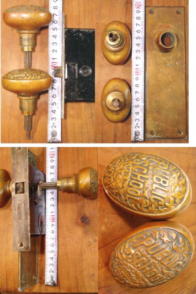 画像3: 1900's "Public School N.Y." Brass Door Knob