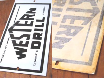 画像2:  50's "WESTERN DRILL" Advertising Steel Sign