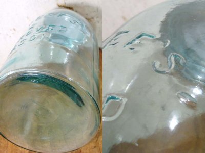 画像2: Around-1900's "BIG" Embossed Glass Canning Jar 