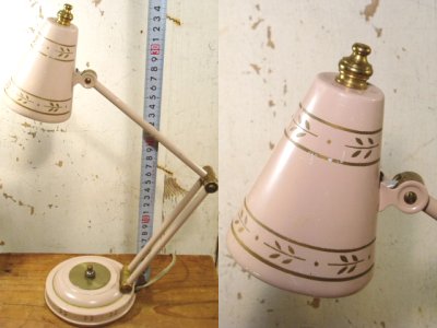 画像2: 1950's "Pink×Gold" Reading/Night Lamp【MINI】