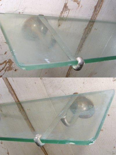 画像2: 1920's Bathroom Glass Shelf