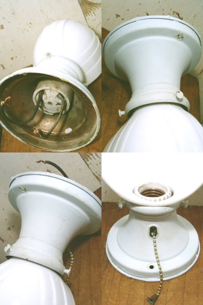 画像3: 1940's DECO "Pastel Color" Milk Glass Bathroom Lamp