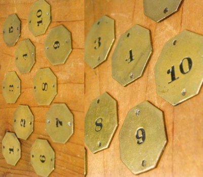 画像1: Antique Brass Number Tag "1-10"