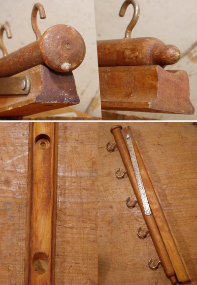 画像3: 1920's  "Wood＆Seel" Wall Mount Folding Hanger Rack