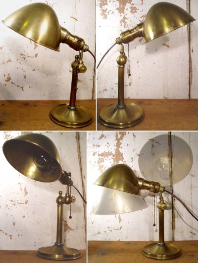 画像1: 1920's "Adjustable" Brass Desk Lamp