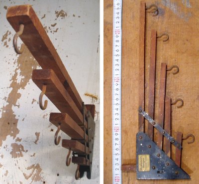 画像2: 1920-30's "Holds more Hanger" Wood＆STEEL Folding Hanger