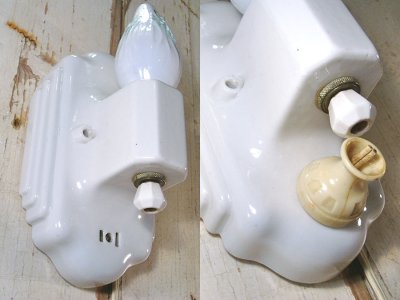 画像2: 1930-40's "Ceramic" Candle Lamp 【Art Deco】