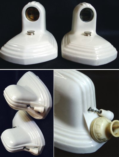 画像2: 1930-40's Porcelain Candle Lamp【Art Deco】