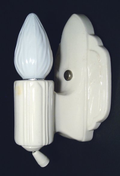 画像1: 1930-40's "Art Deco" Porcelain Candle Lamp