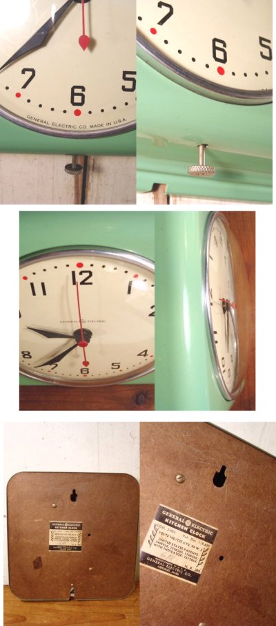 画像3: 40's G.E. "Mint Green" Antique Kitchen Clock