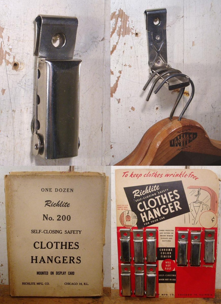 画像1: 1940's "Wall or Car Window" Folding Hanger【9-set】 (1)