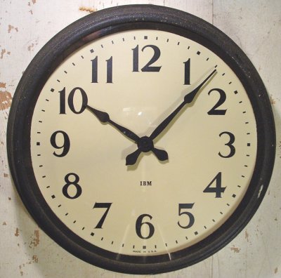 画像1: 1930's N.Y. "IBM" Large Gallery Wall Clock