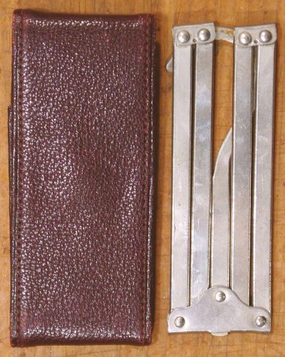 画像3: 1910-30's Folding Steel Hanger w/Leather Case 【BROWN】