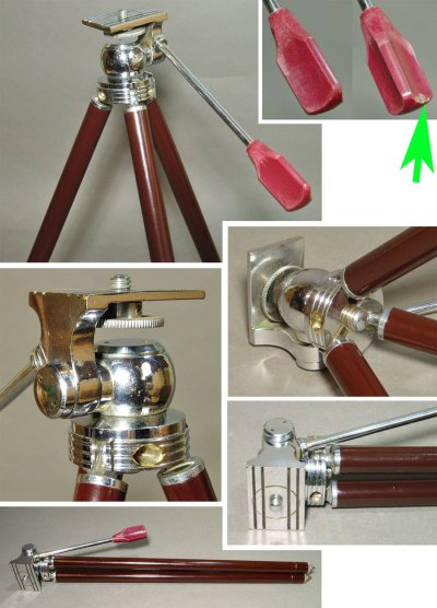画像2: Late 1940's Tripod w/ "Speed Zipper" Leather Case 