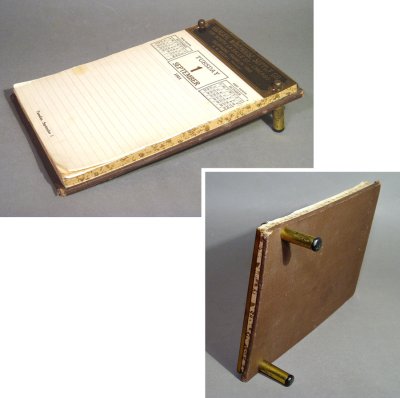 画像1: 1920-30's "Brass ADV Plate" Desk Calender＆Memo-pad