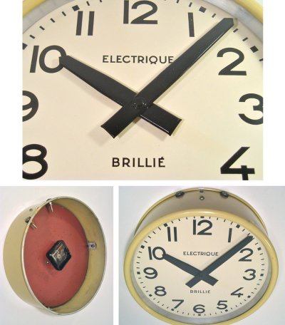 画像2: 1940-early1950's French "BRILLIE" Office Clock