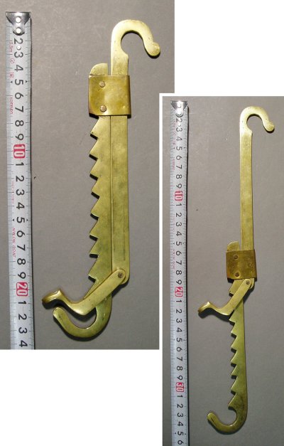 画像3: Early-1900's "Oddball" Solid Brass Adjustable Hook