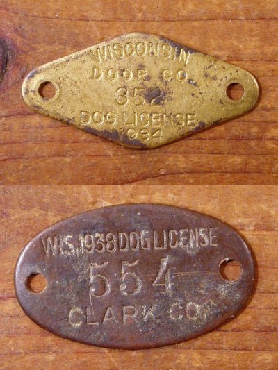 画像1: 1930's Brass Dog License Tag