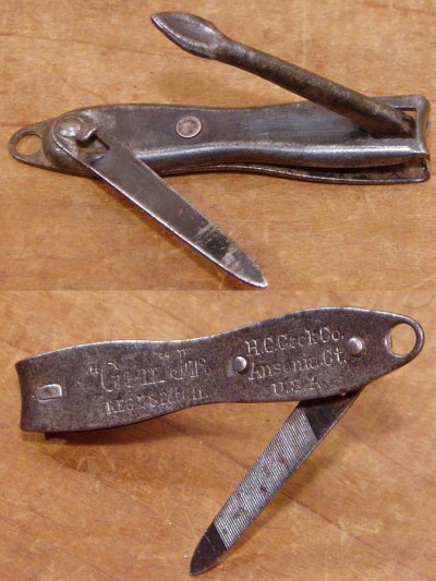 画像1: 1920〜30's Steel Nail Clipper [Key Holder] 