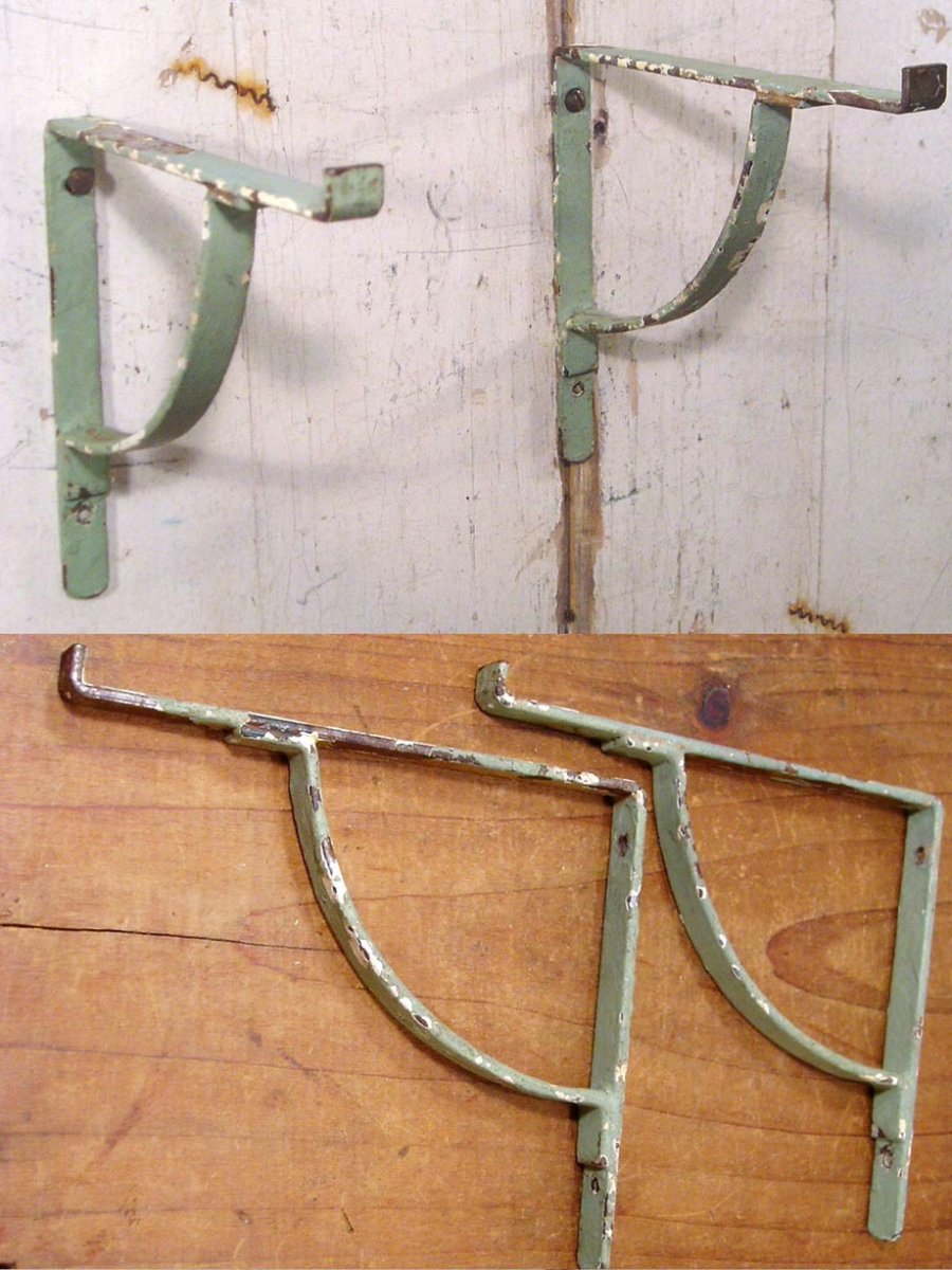 画像1: PAIR "Shabby" Steel Shelf Brackets  (1)