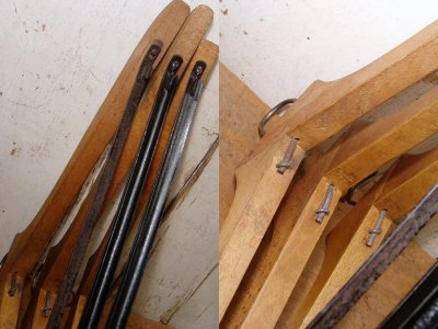 画像2: 3本set 1900-20's "Steel Bar Lock" Early Wood Hanger