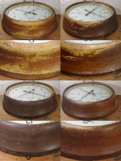 画像3: 1910-20's "Wood" Large Gallery Wall Clock