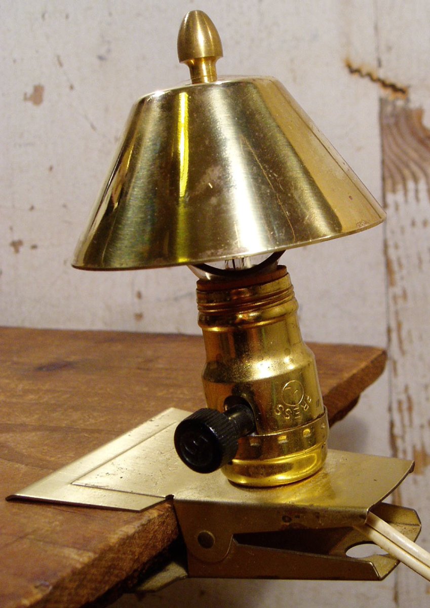 画像1: Brass "Clamp-on" mini Lamp (1)