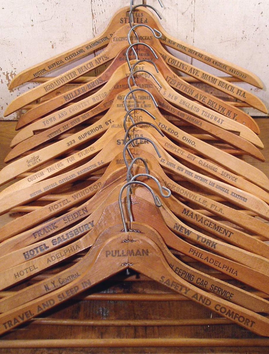 画像1: 14-sets Wood Hanger "Advertising" (1)