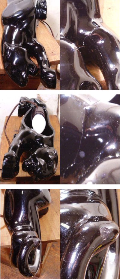 画像3: 50's Vintage "Black Panther" Ceramic Lamp